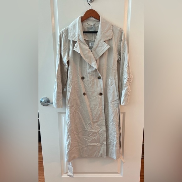 Everlane The Drape Trench Coat Jacket Sandstone Lightweight NWT - Picture 8 of 16